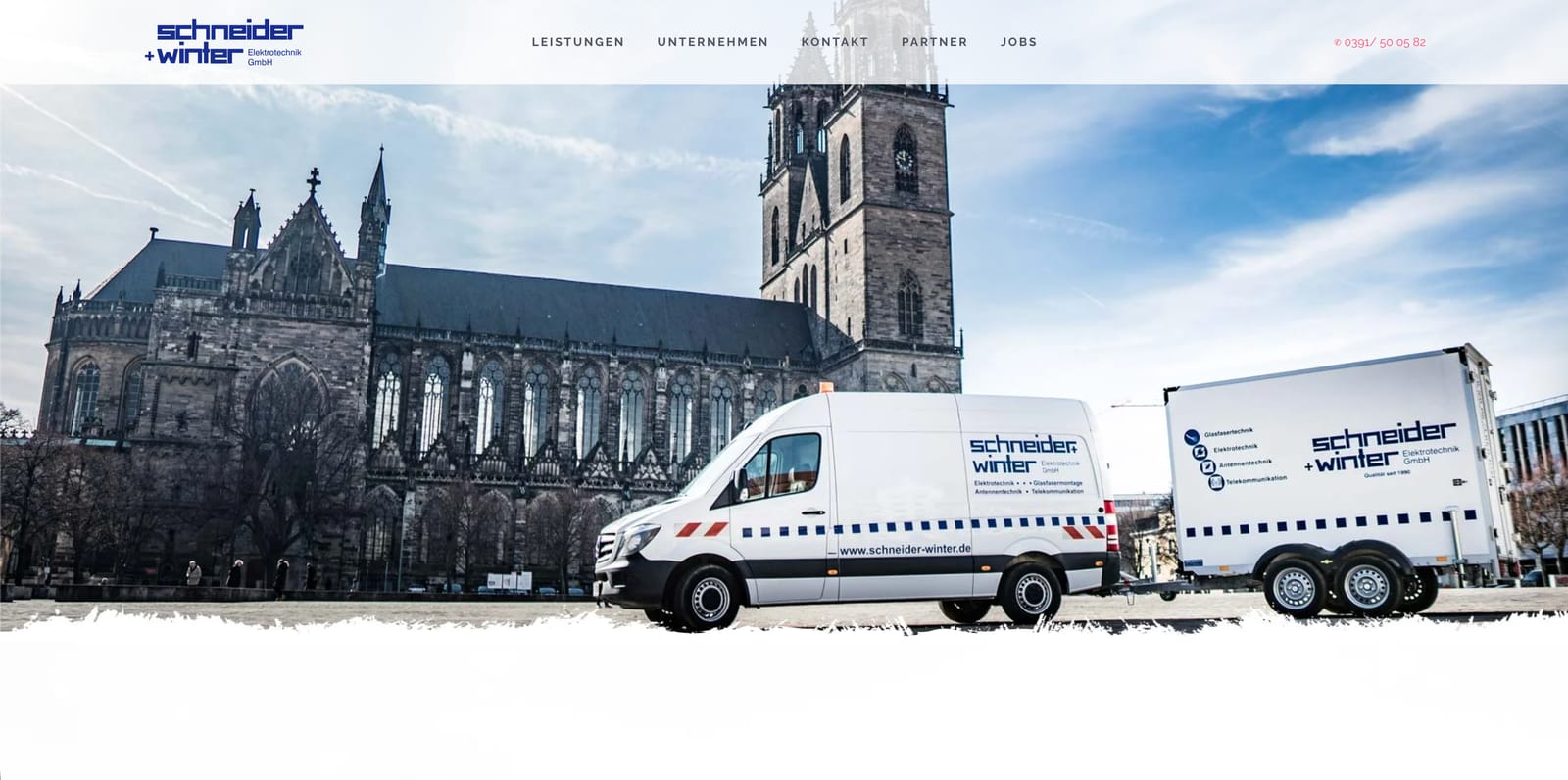 Referenz: Webseite für Schneider + Winter GmbH (Elektrotechnik · Magdeburg)