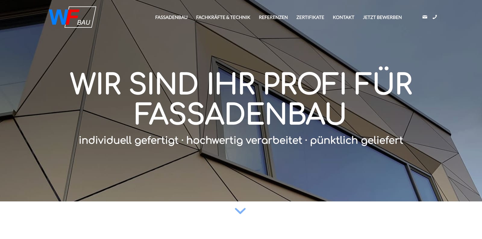 Referenz: Webseite für WF Bau (Fassadenbau)